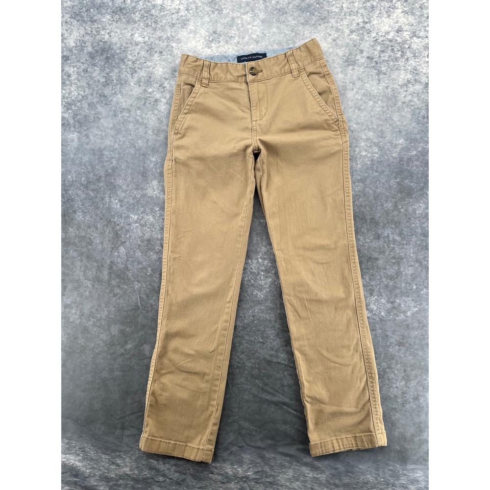 Tommy Hilfiger Chino Pants Kids Size 10 Khaki Tan Excellent Straight Leg Twill